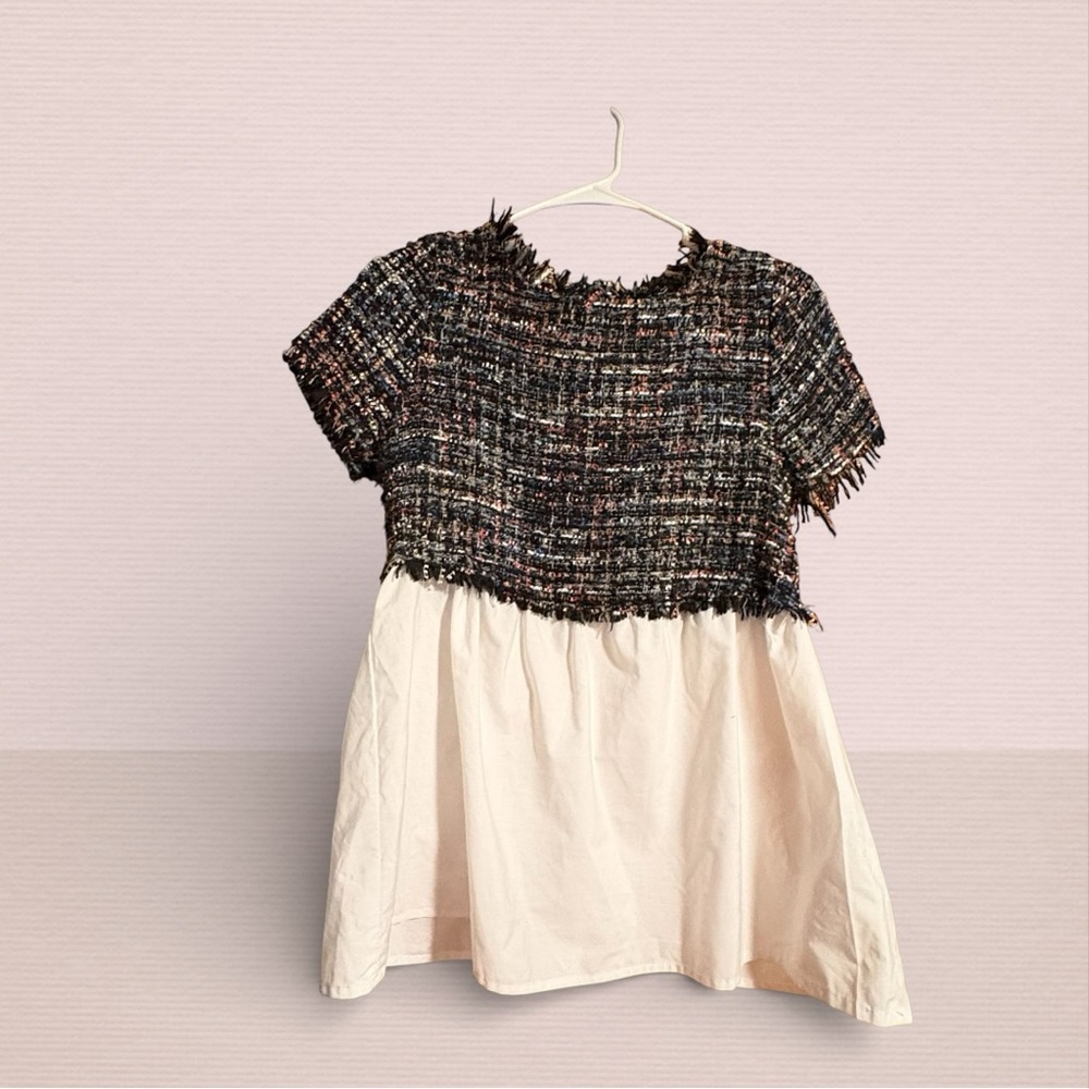 Zara Chic Tweed Peplum Top